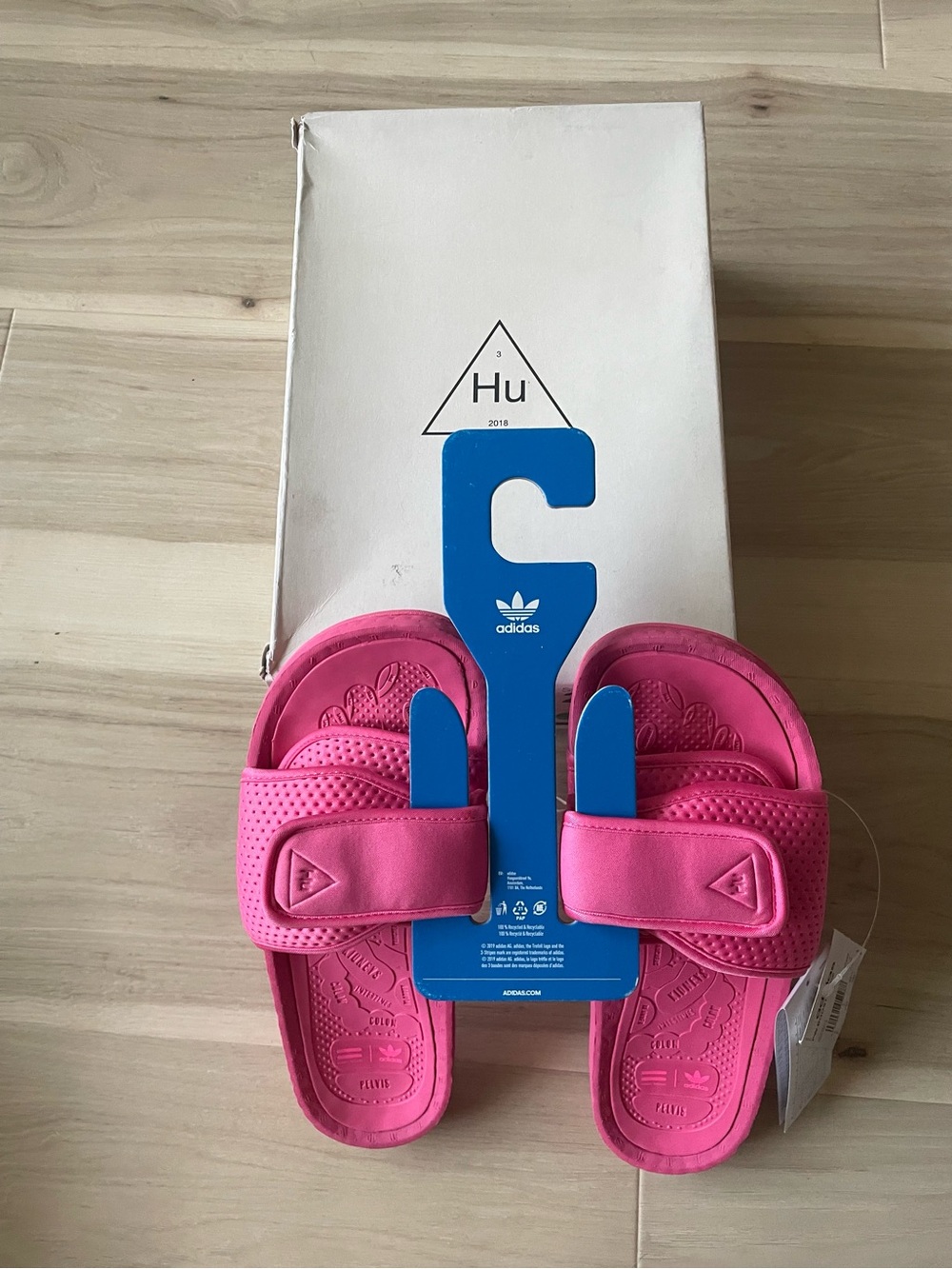 adidas Hot Pink Adjustable Slide Sandals